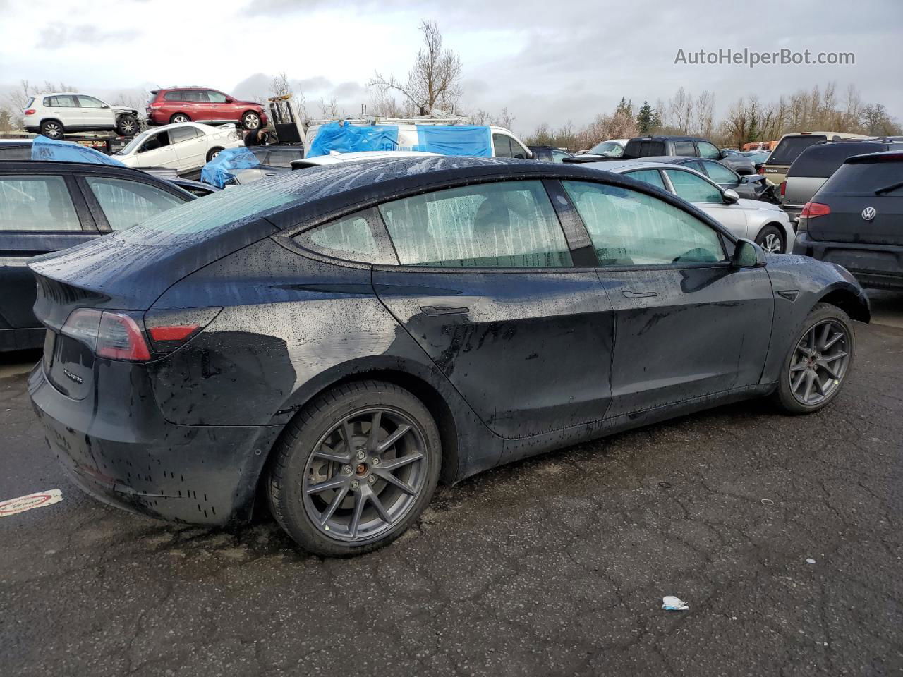 2022 Tesla Model 3  Black vin: 5YJ3E1EBXNF138717