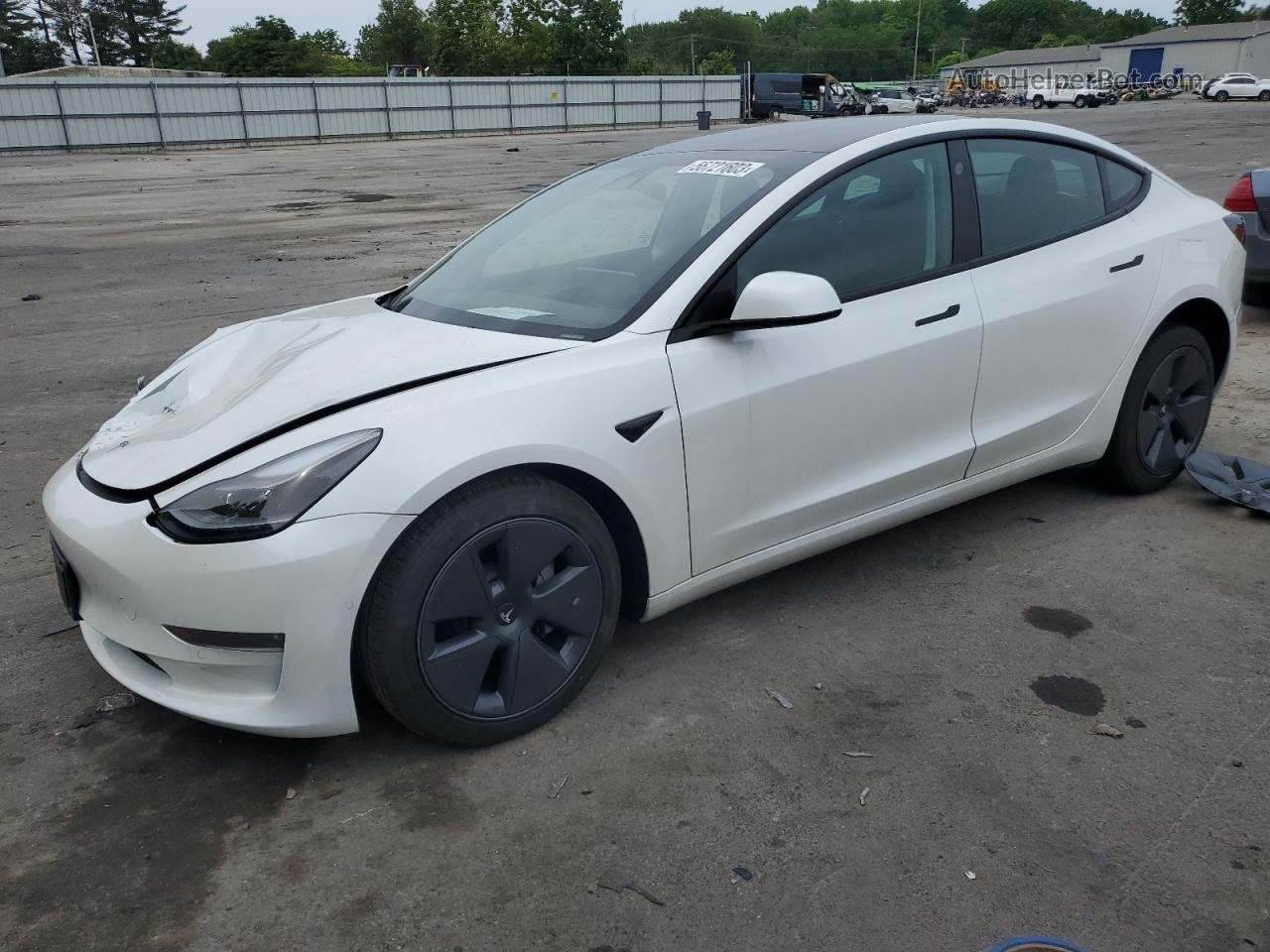 2022 Tesla Model 3  White vin: 5YJ3E1EBXNF159101