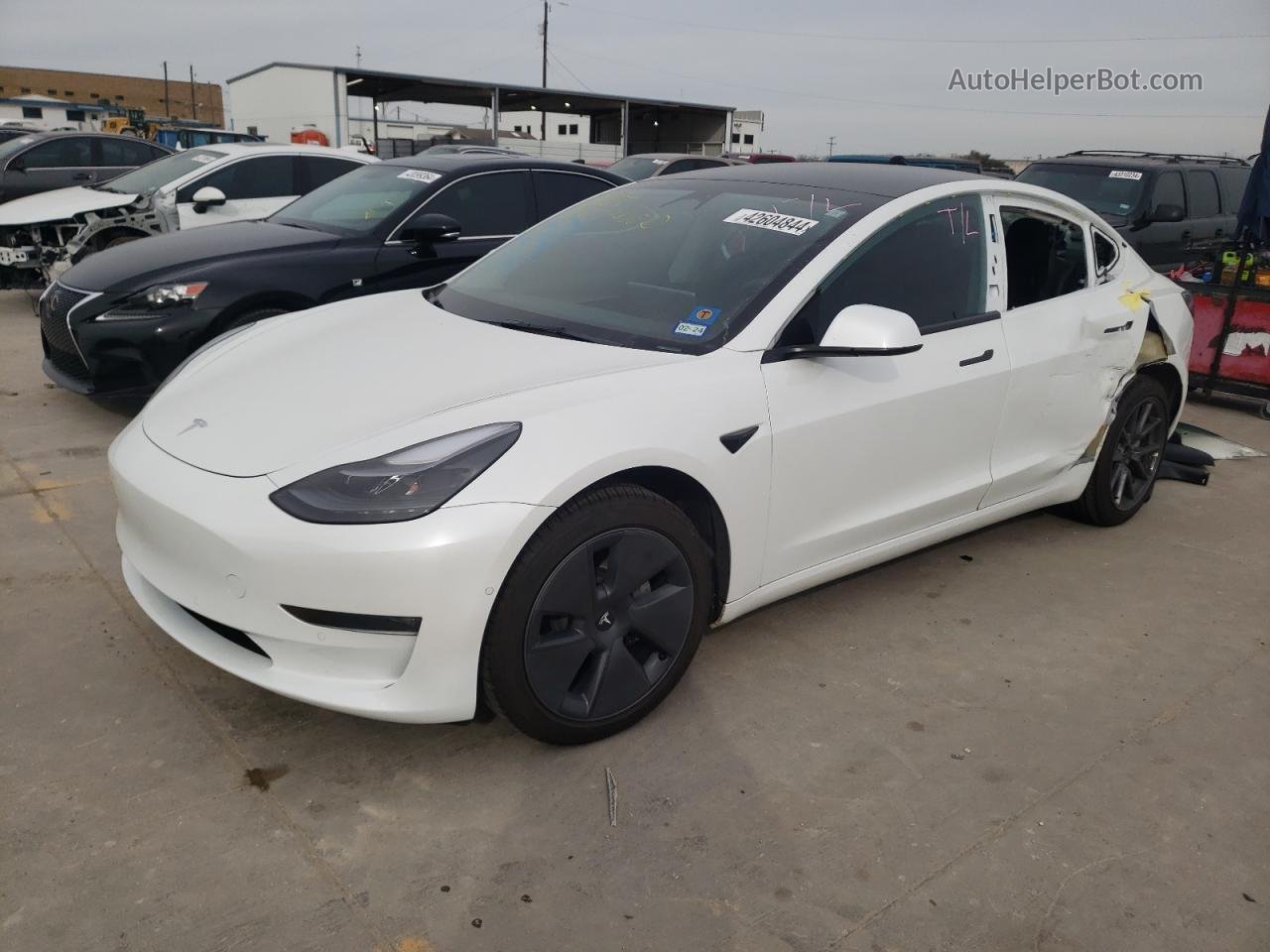 2022 Tesla Model 3  White vin: 5YJ3E1EBXNF169742