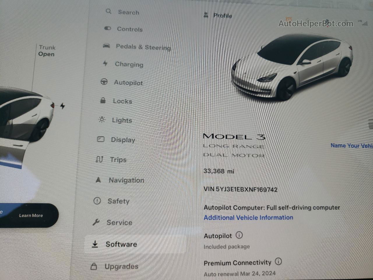 2022 Tesla Model 3  White vin: 5YJ3E1EBXNF169742