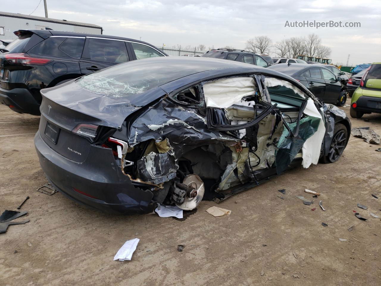 2022 Tesla Model 3  Gray vin: 5YJ3E1EBXNF238008