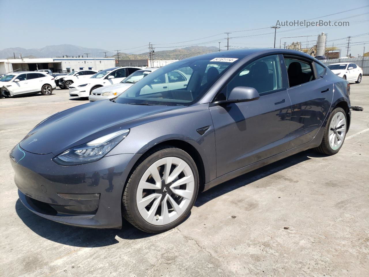 2022 Tesla Model 3  Gray vin: 5YJ3E1EBXNF262258