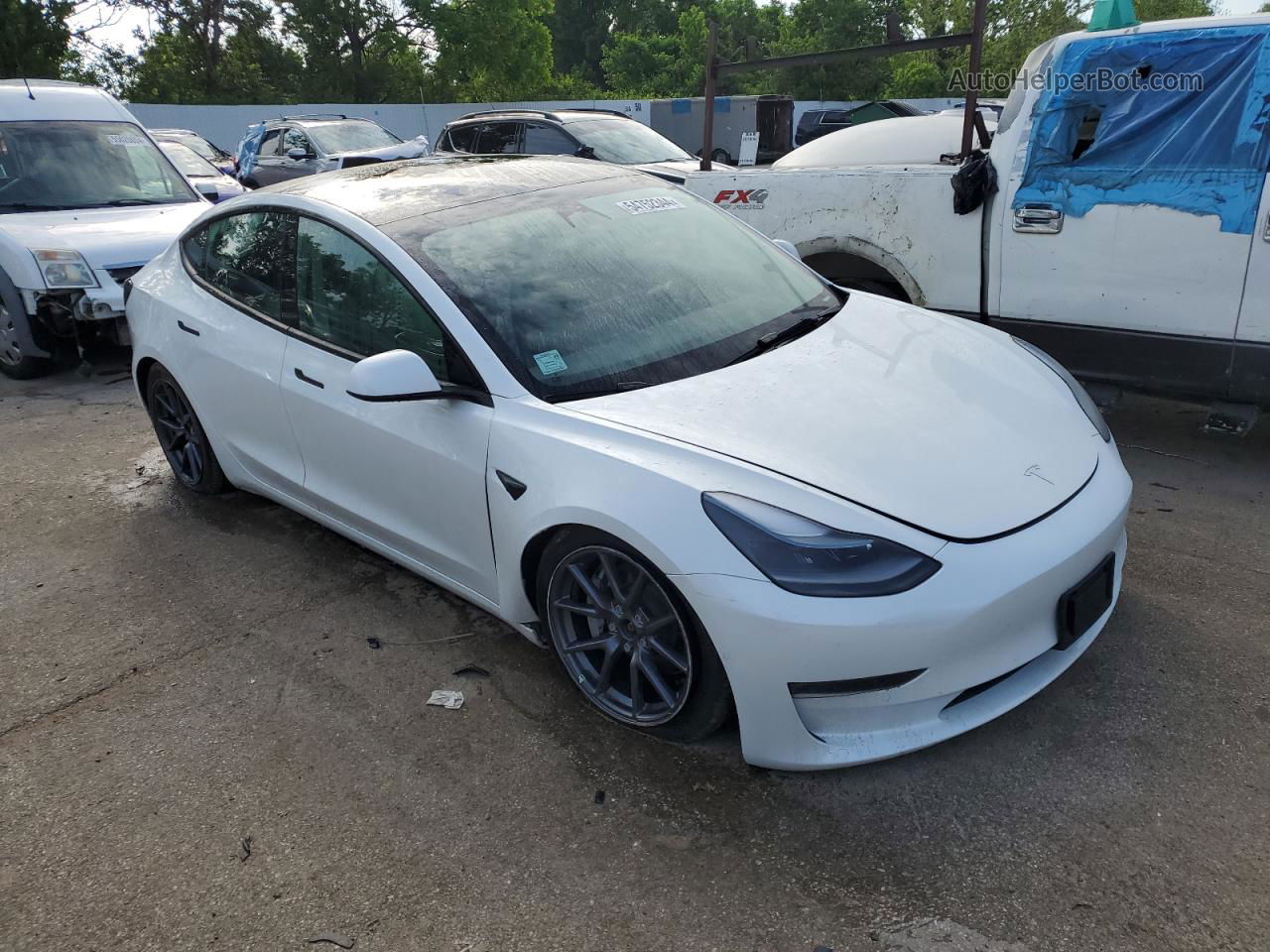 2022 Tesla Model 3  White vin: 5YJ3E1EBXNF273406