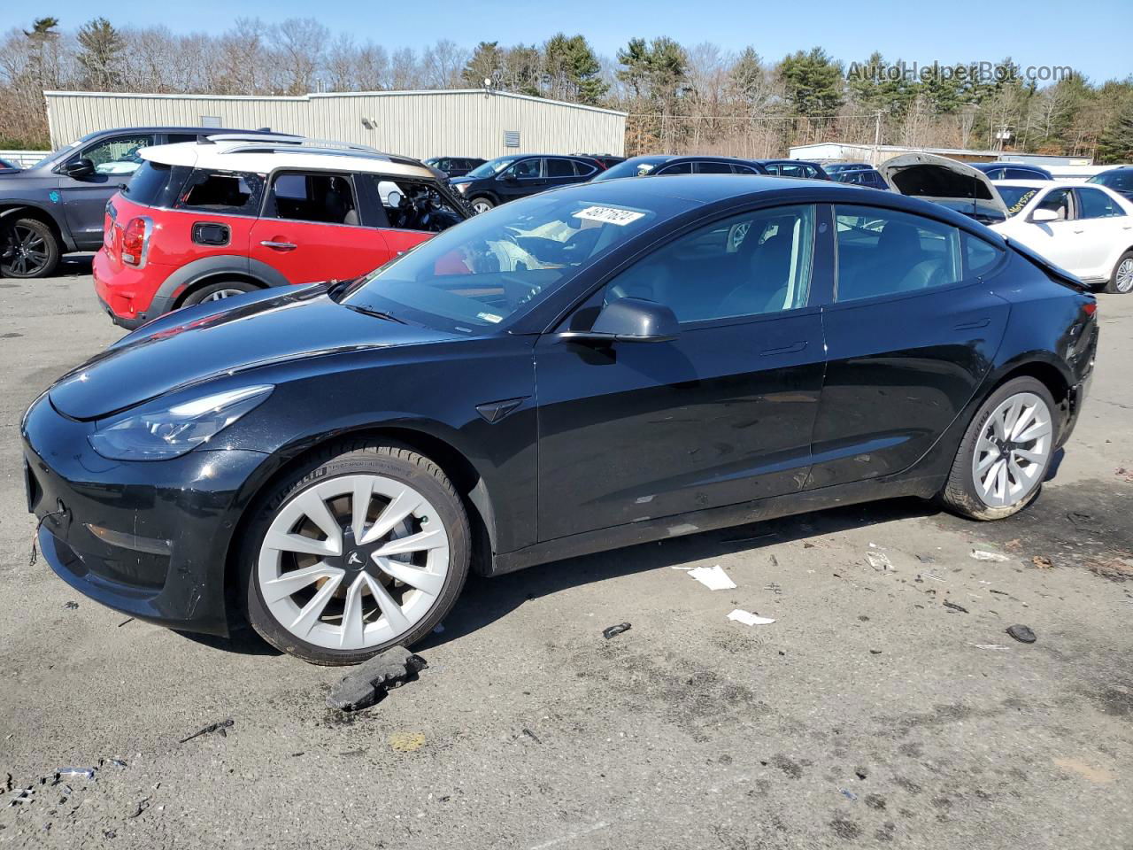 2022 Tesla Model 3  Black vin: 5YJ3E1EBXNF333474