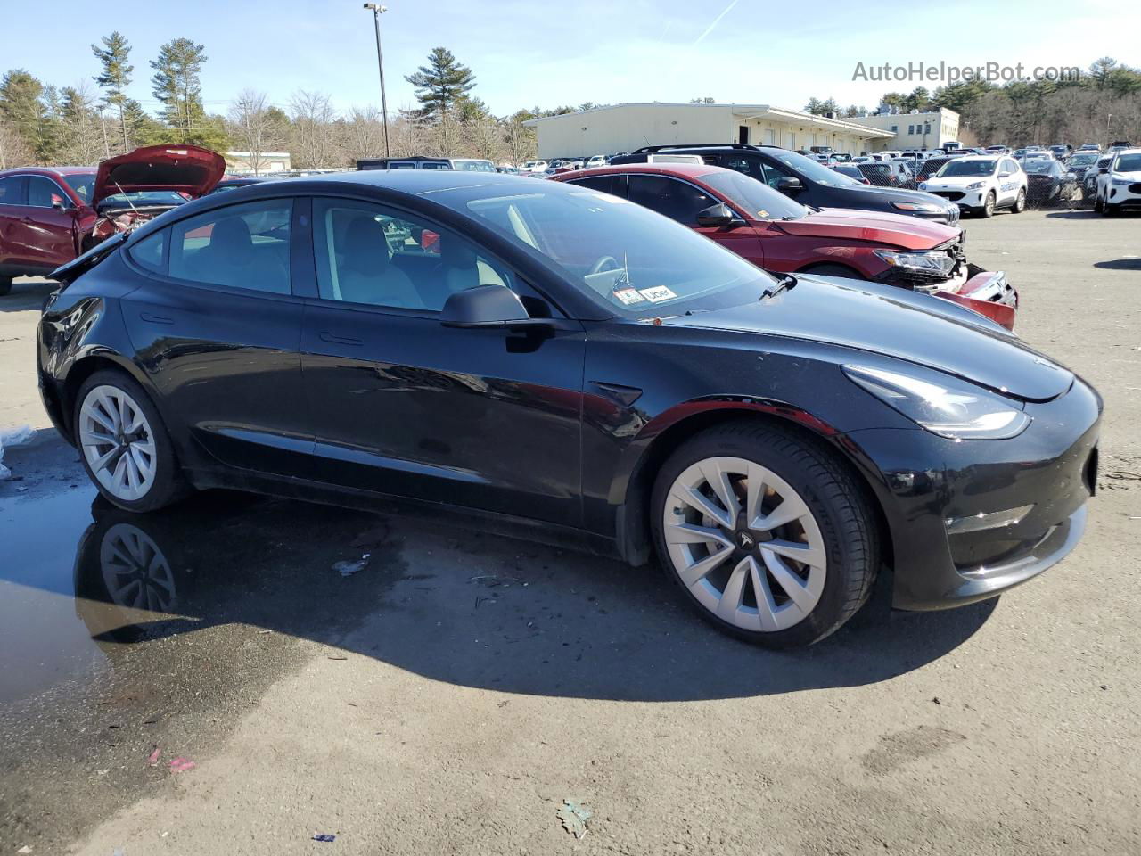 2022 Tesla Model 3  Black vin: 5YJ3E1EBXNF333474