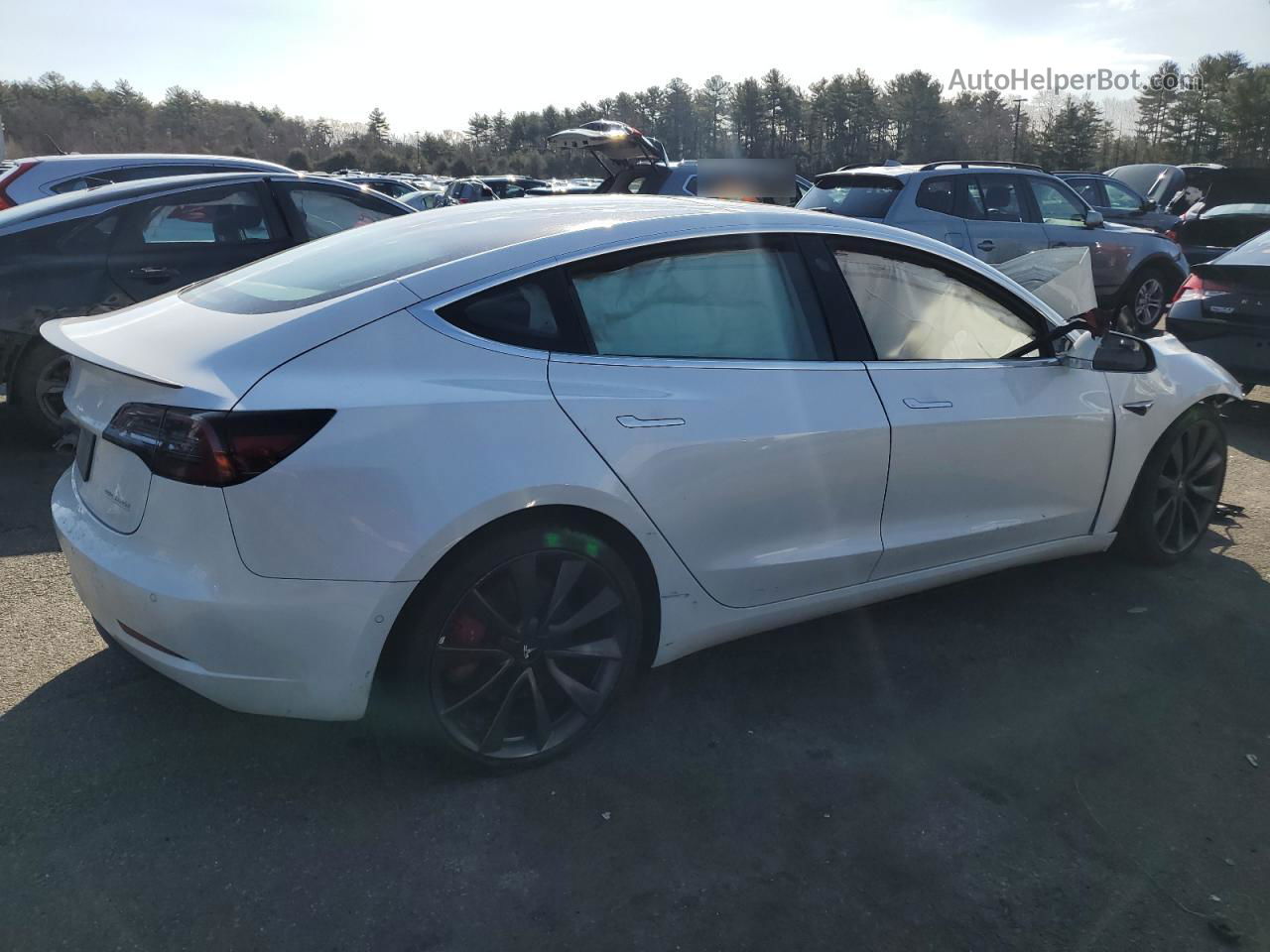 2020 Tesla Model 3  White vin: 5YJ3E1EC0LF714322