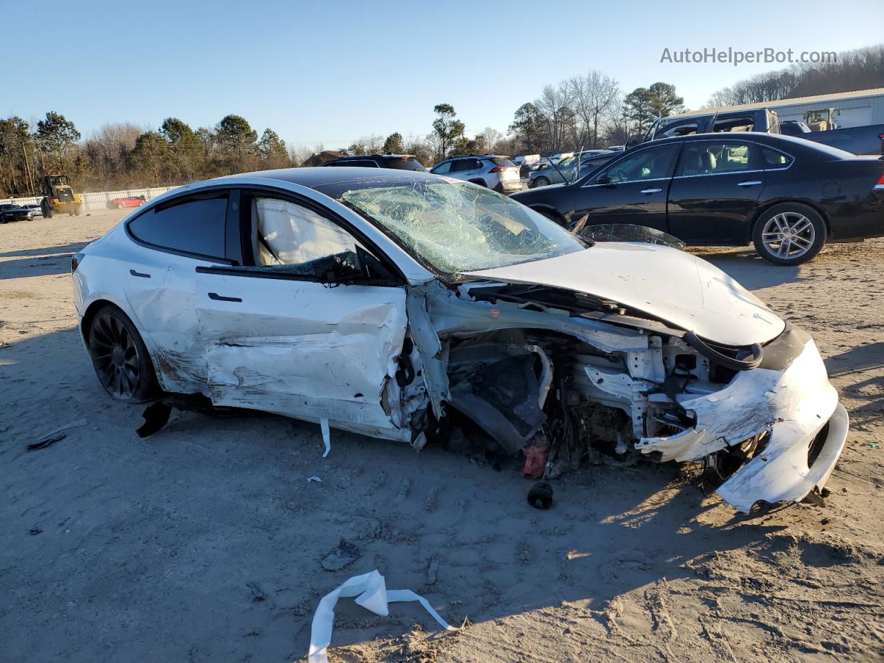 2021 Tesla Model 3  White vin: 5YJ3E1EC0MF856333