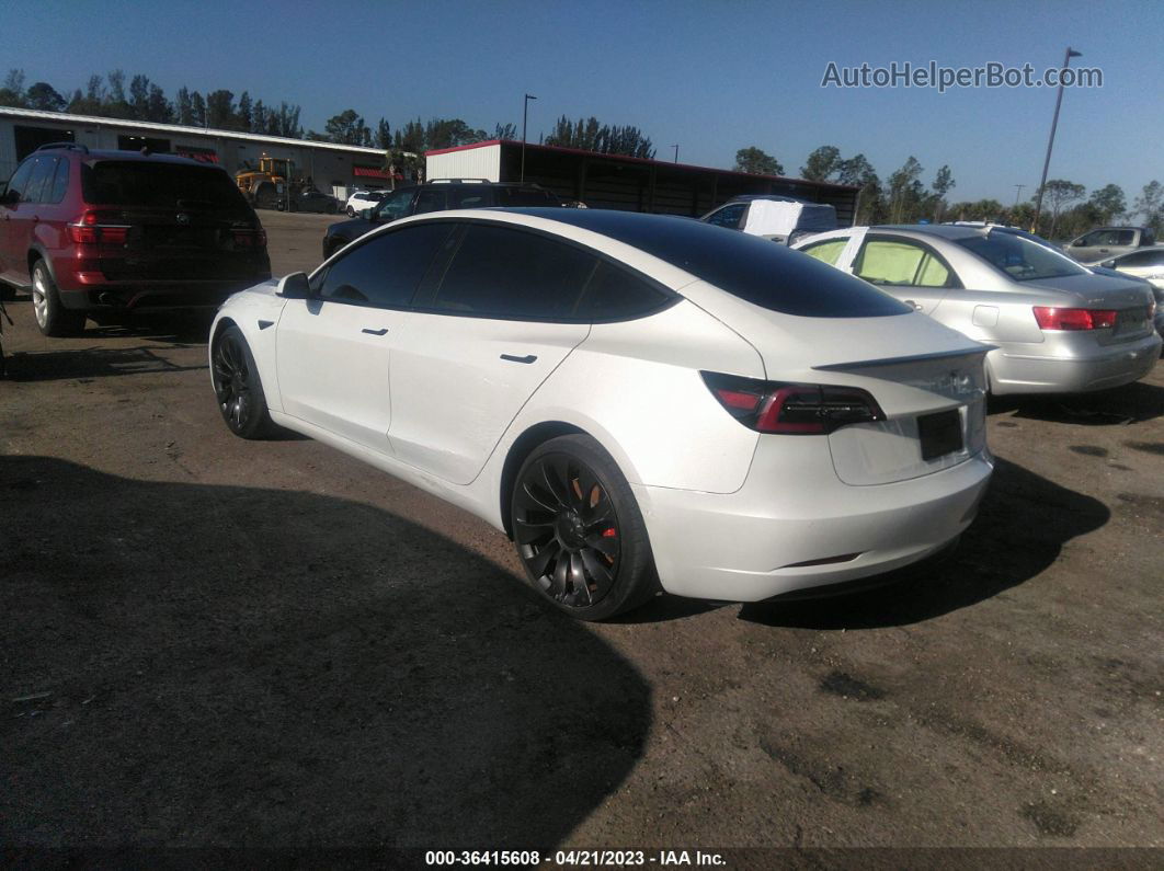 2021 Tesla Model 3 Performance White vin: 5YJ3E1EC0MF984412