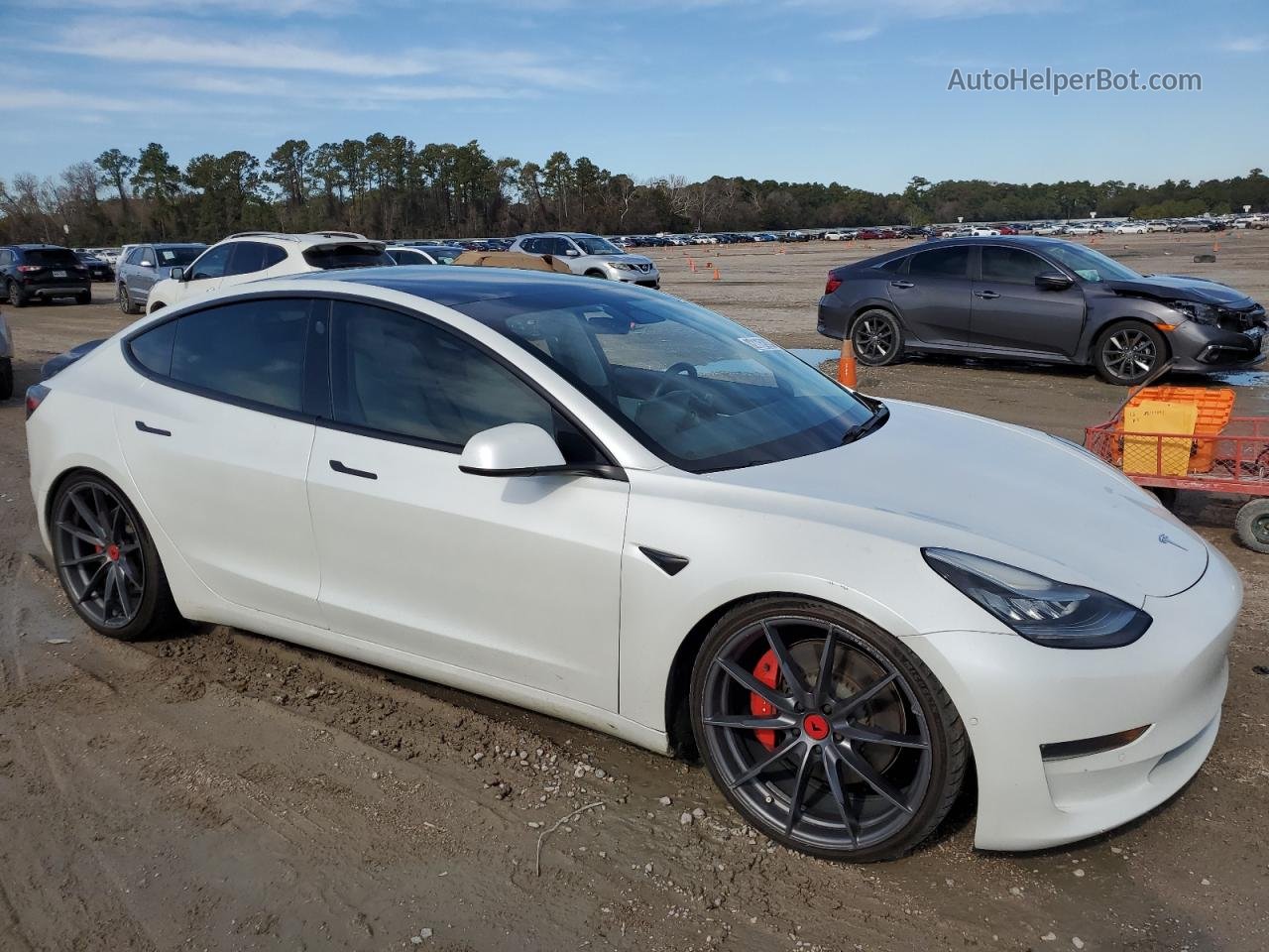2020 Tesla Model 3  White vin: 5YJ3E1EC1LF642210
