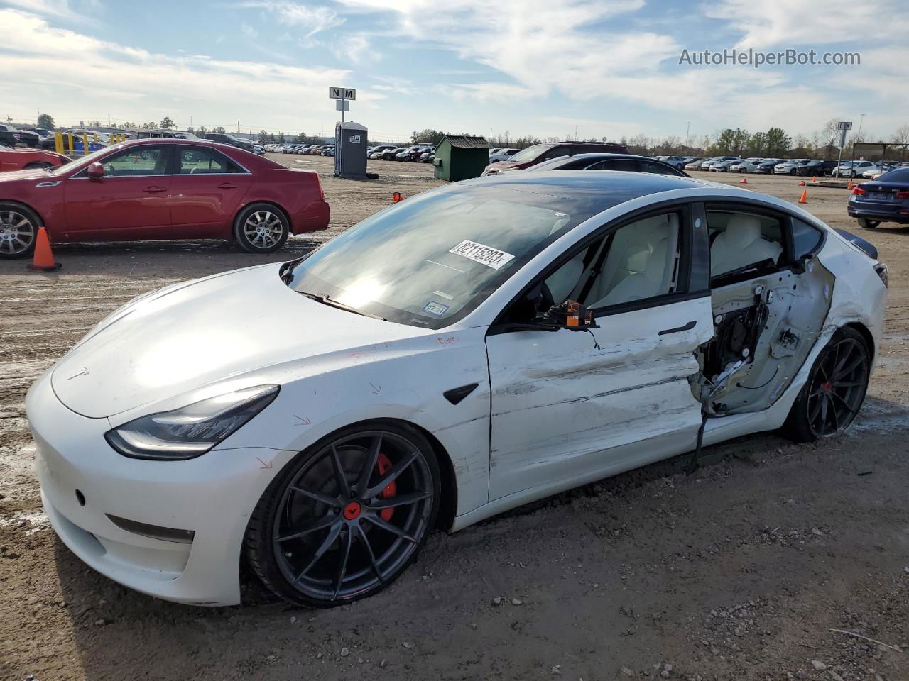 2020 Tesla Model 3  White vin: 5YJ3E1EC1LF642210