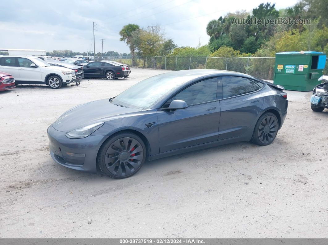 2021 Tesla Model 3 Performance Dual Motor All-wheel Drive Gray vin: 5YJ3E1EC1MF020241