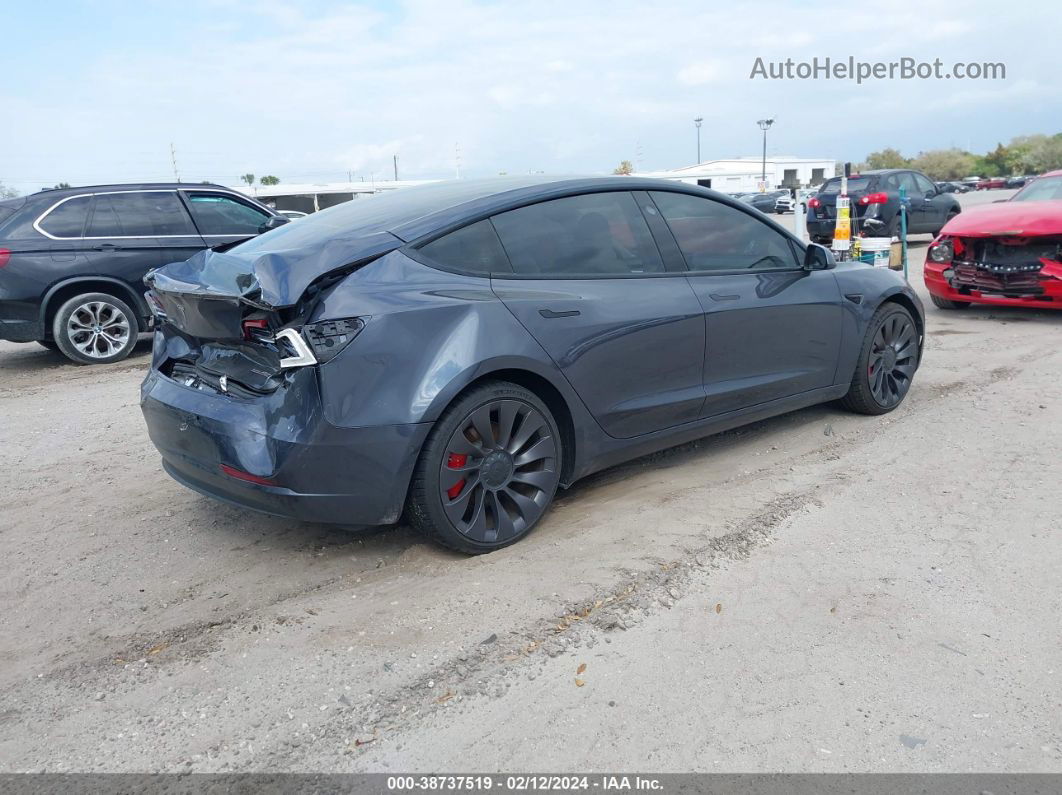 2021 Tesla Model 3 Performance Dual Motor All-wheel Drive Gray vin: 5YJ3E1EC1MF020241