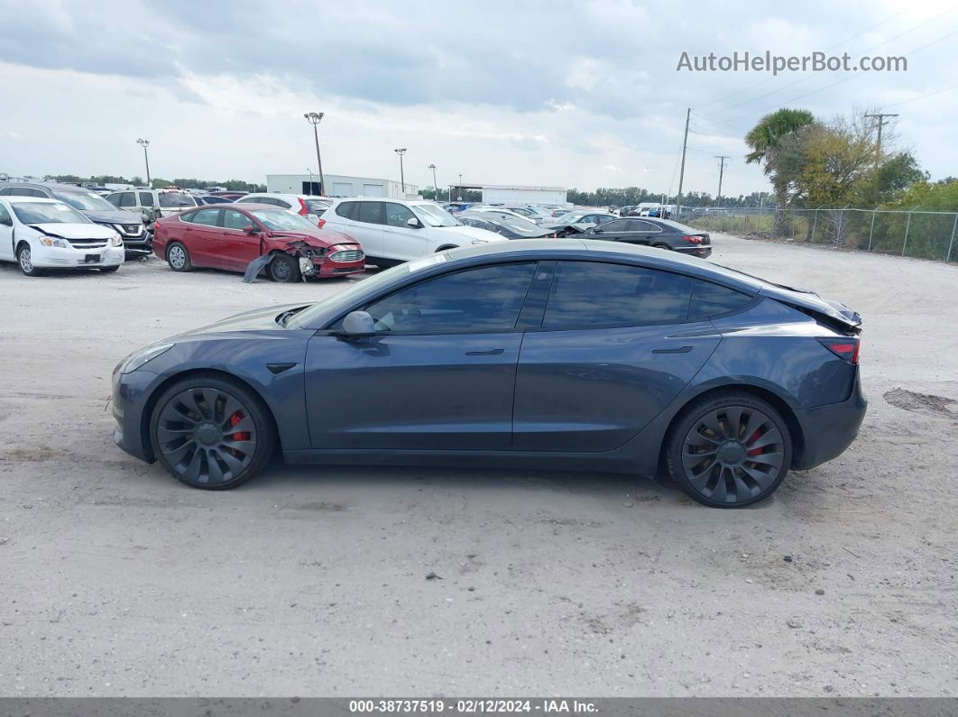 2021 Tesla Model 3 Performance Dual Motor All-wheel Drive Gray vin: 5YJ3E1EC1MF020241