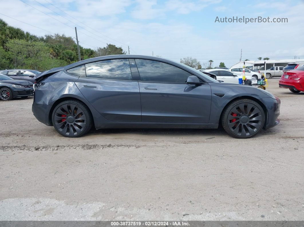 2021 Tesla Model 3 Performance Dual Motor All-wheel Drive Gray vin: 5YJ3E1EC1MF020241