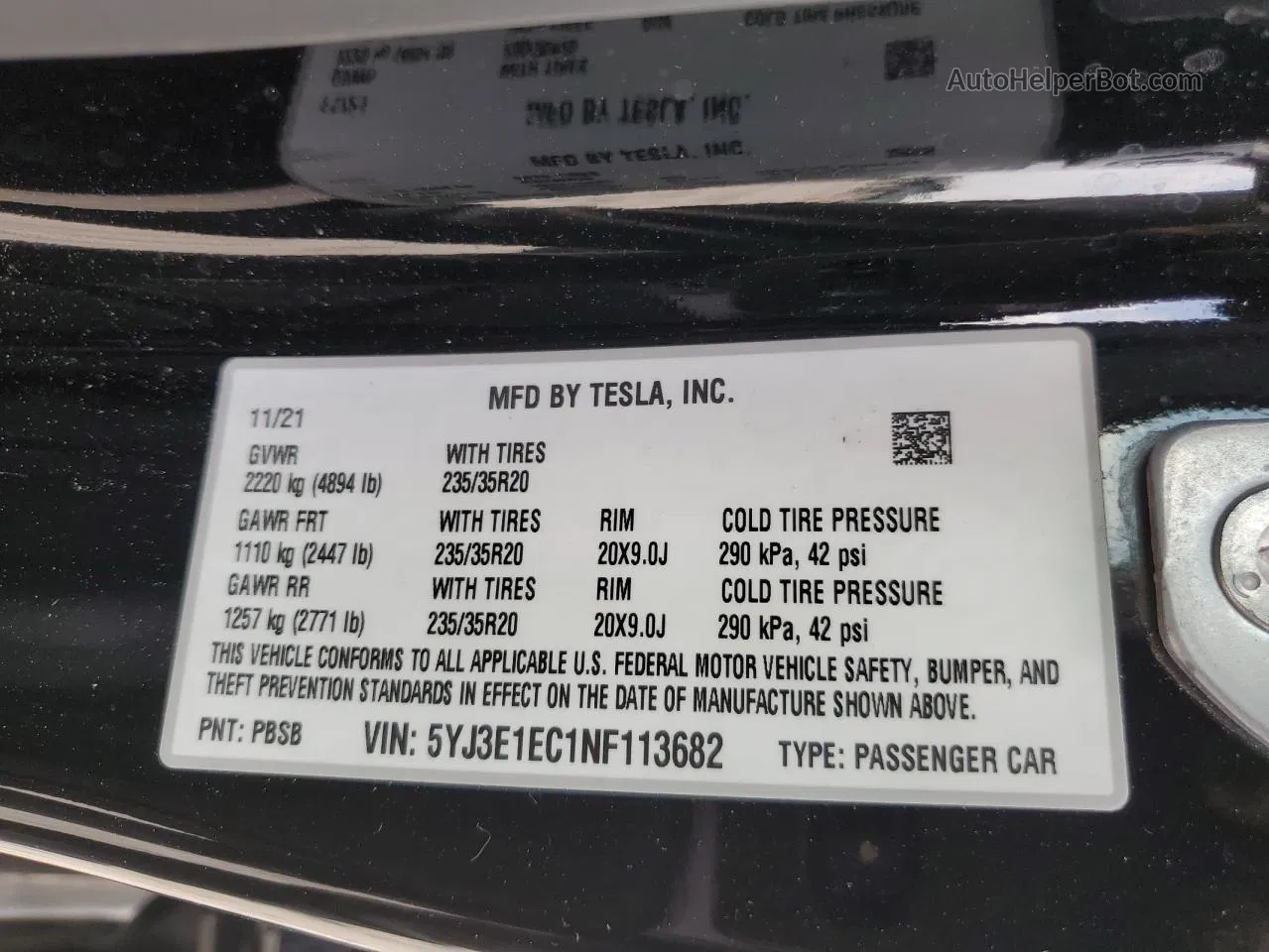 2022 Tesla Model 3  Black vin: 5YJ3E1EC1NF113682