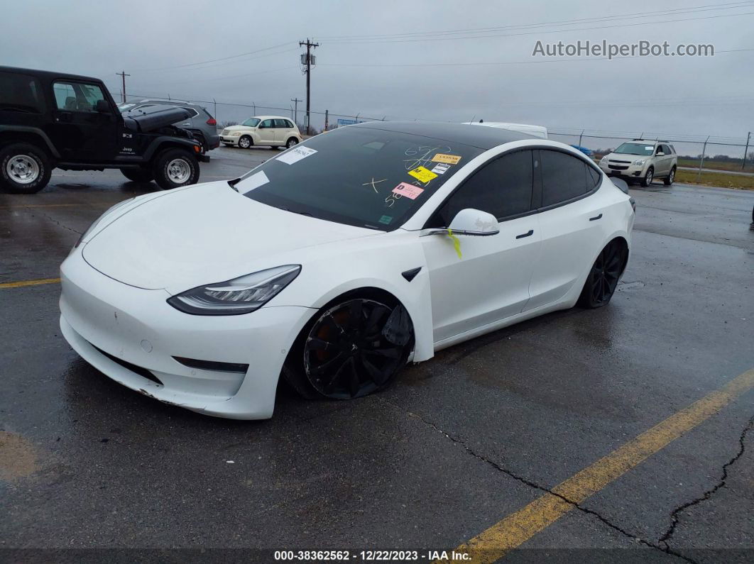 2020 Tesla Model 3 Performance Dual Motor All-wheel Drive White vin: 5YJ3E1EC2LF586973