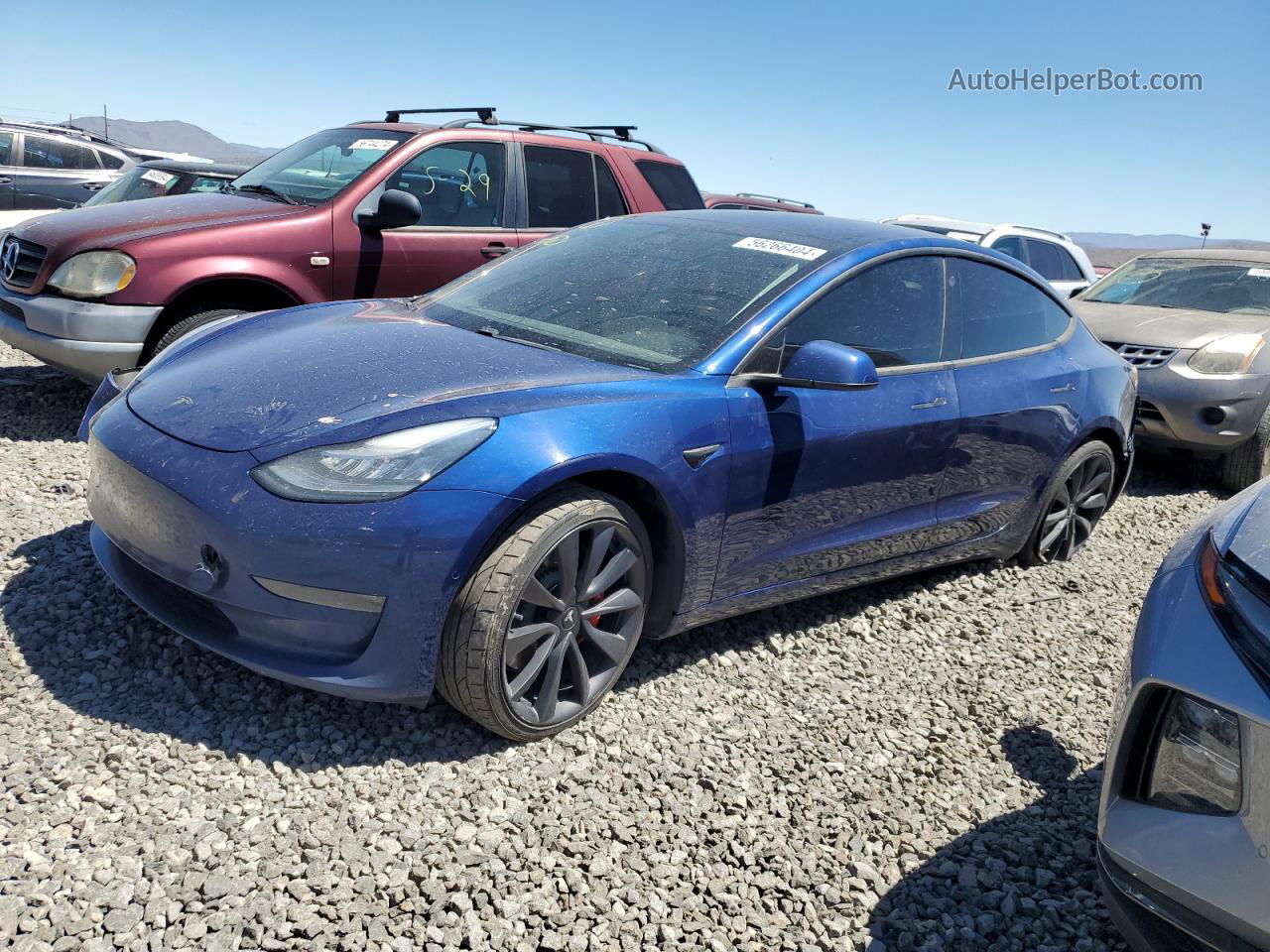 2020 Tesla Model 3  Blue vin: 5YJ3E1EC2LF603092