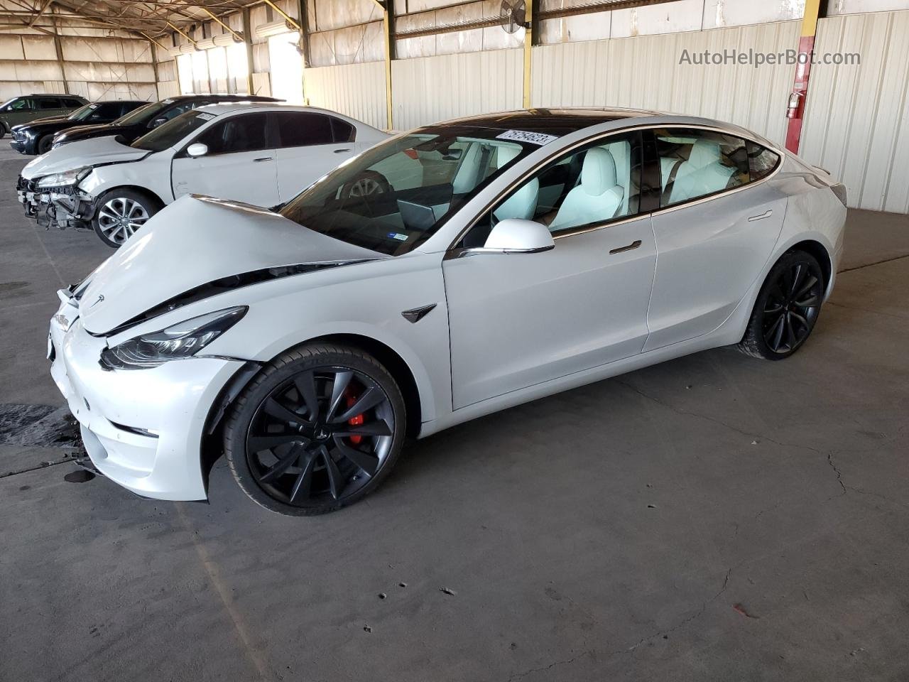 2020 Tesla Model 3  White vin: 5YJ3E1EC2LF624864