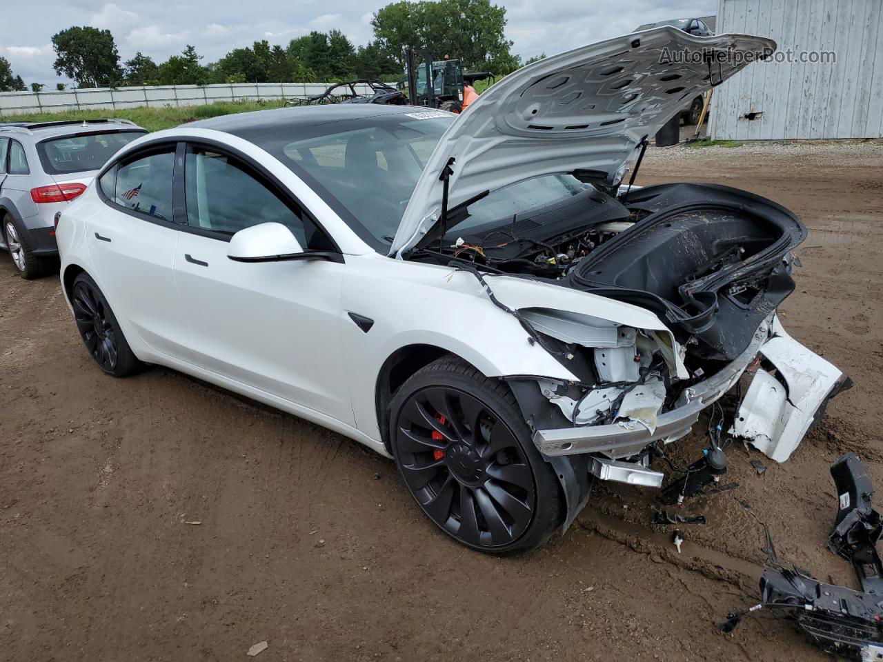 2022 Tesla Model 3  White vin: 5YJ3E1EC2NF164186