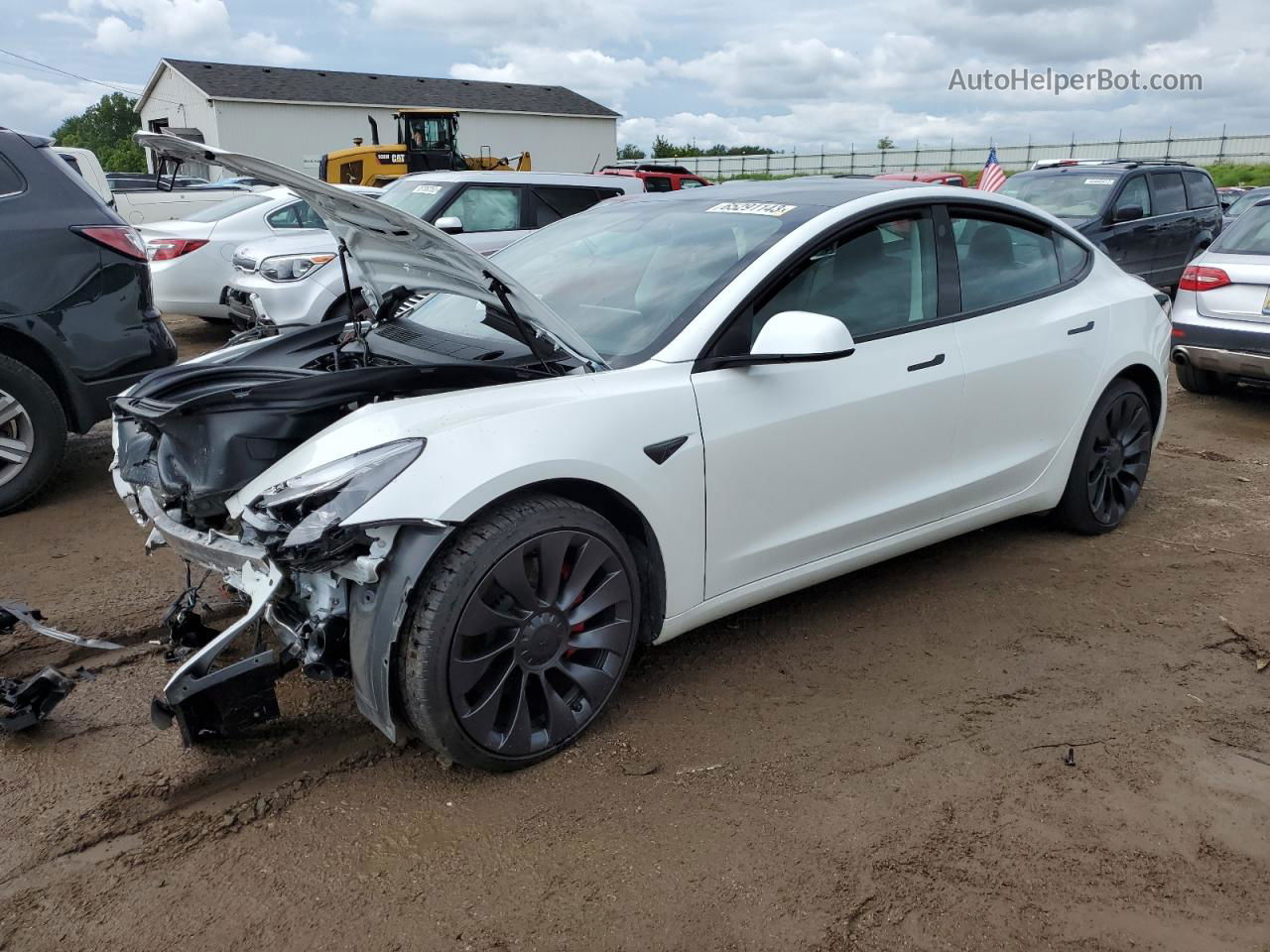 2022 Tesla Model 3  White vin: 5YJ3E1EC2NF164186