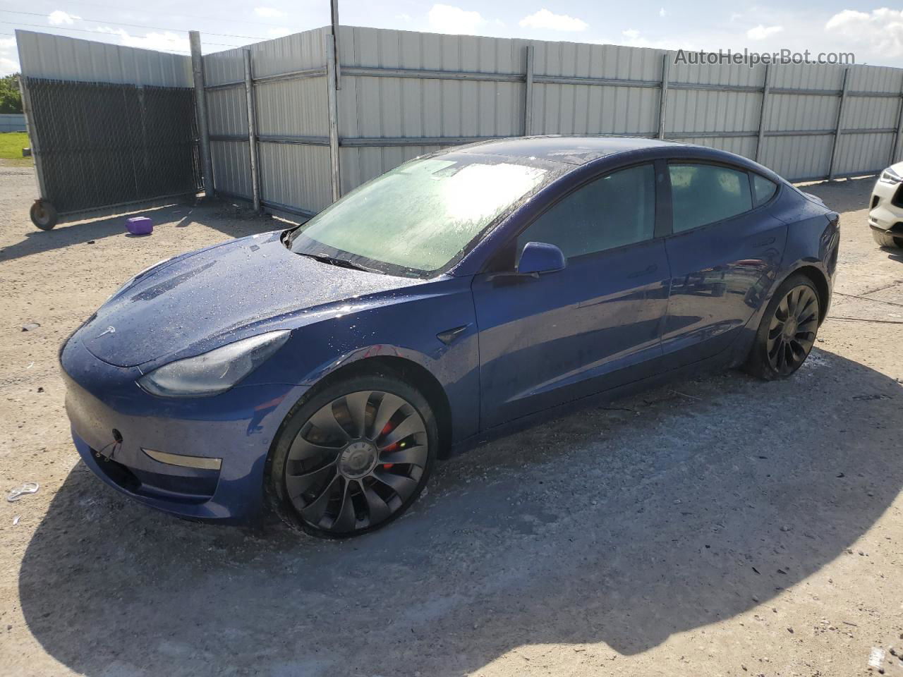 2022 Tesla Model 3  Синий vin: 5YJ3E1EC2NF239419