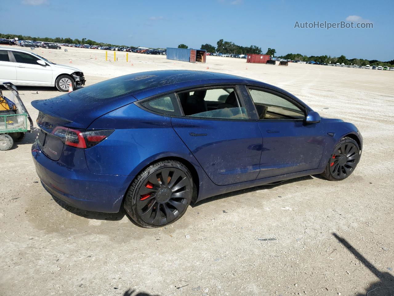 2022 Tesla Model 3  Синий vin: 5YJ3E1EC2NF239419