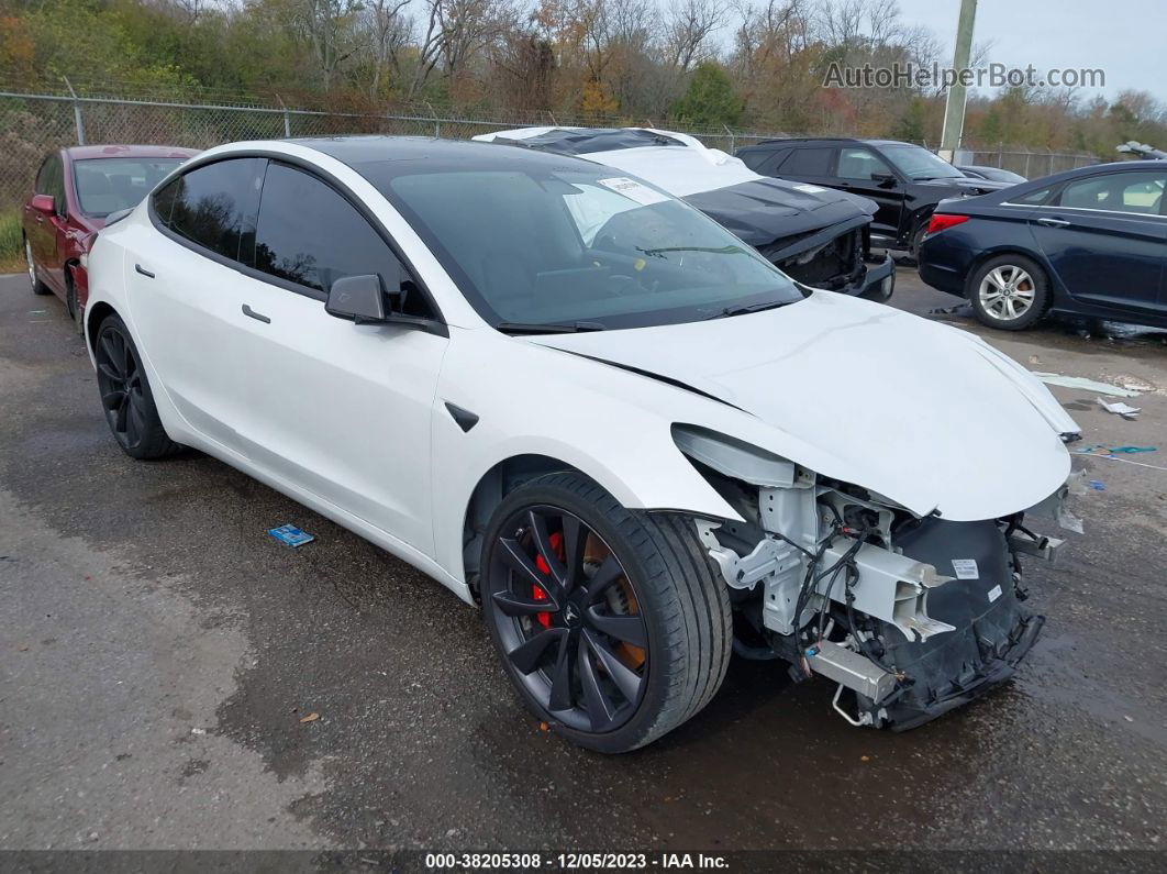 2020 Tesla Model 3 Performance Dual Motor All-wheel Drive White vin: 5YJ3E1EC3LF719546