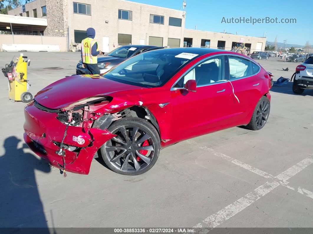 2020 Tesla Model 3 Performance Dual Motor All-wheel Drive Red vin: 5YJ3E1EC3LF805391