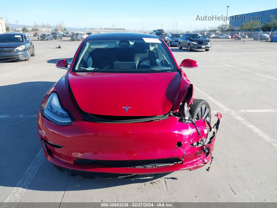 2020 Tesla Model 3 Performance Dual Motor All-wheel Drive Red vin: 5YJ3E1EC3LF805391