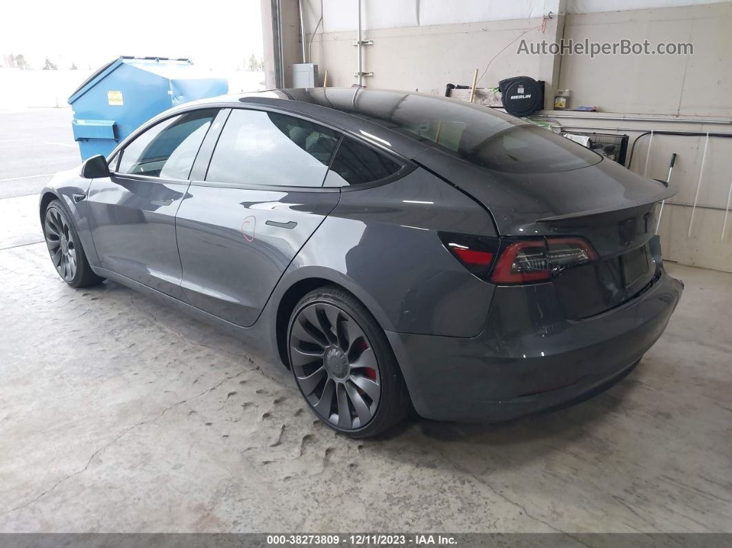 2021 Tesla Model 3 Performance Dual Motor All-wheel Drive Gray vin: 5YJ3E1EC3MF020502
