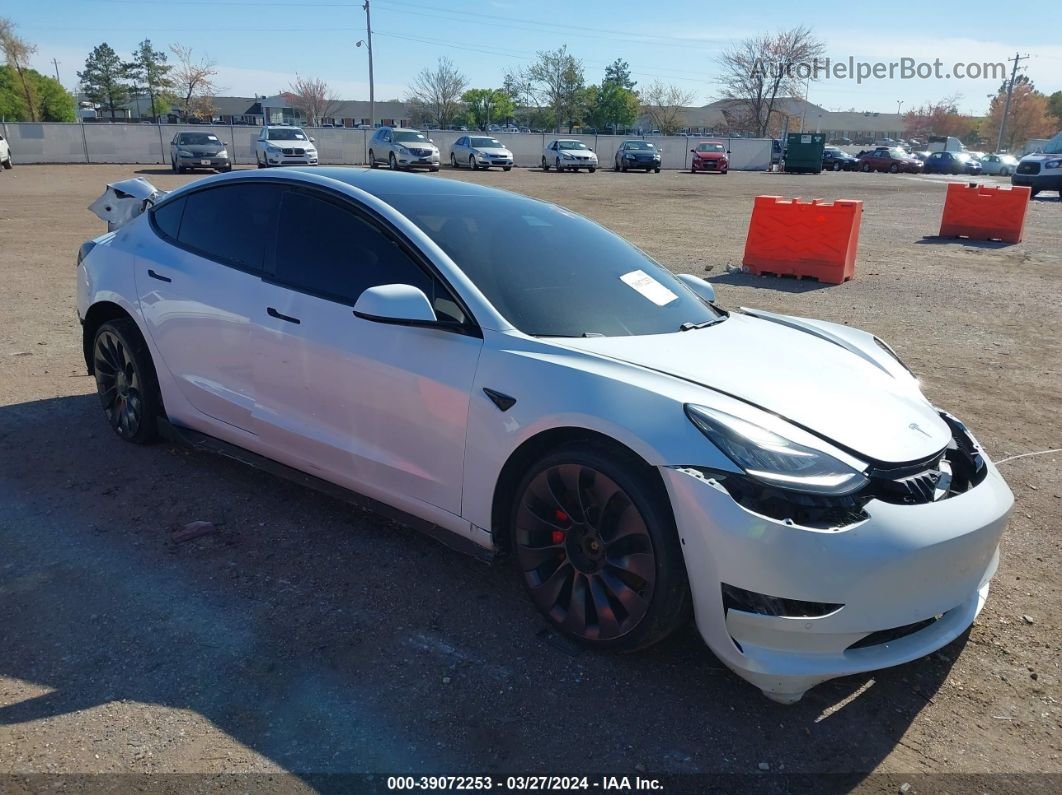 2021 Tesla Model 3 Performance Dual Motor All-wheel Drive White vin: 5YJ3E1EC3MF850039