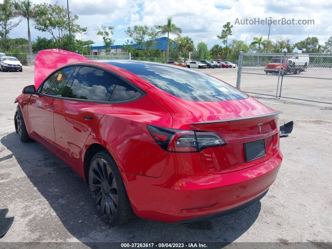 2021 Tesla Model 3 Performance Red vin: 5YJ3E1EC3MF980905