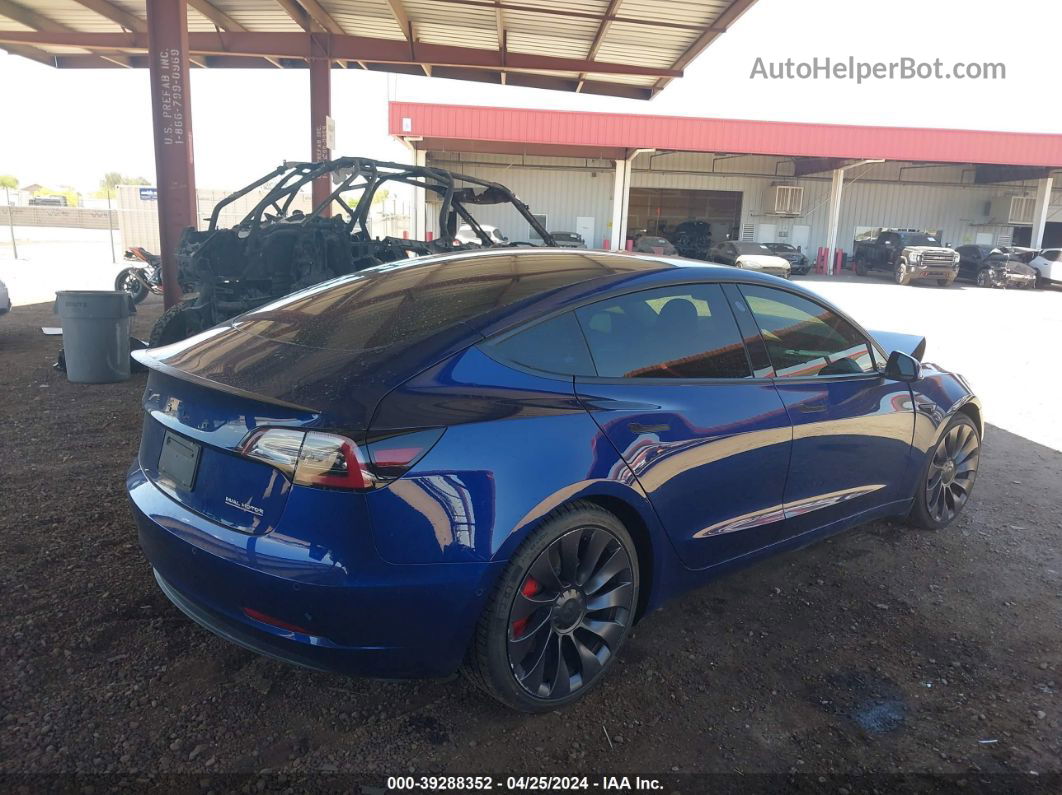 2021 Tesla Model 3 Performance Dual Motor All-wheel Drive Синий vin: 5YJ3E1EC4MF055095