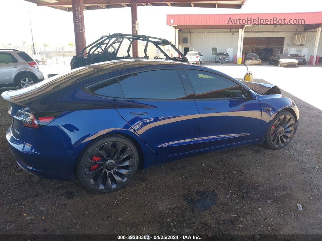 2021 Tesla Model 3 Performance Dual Motor All-wheel Drive Синий vin: 5YJ3E1EC4MF055095