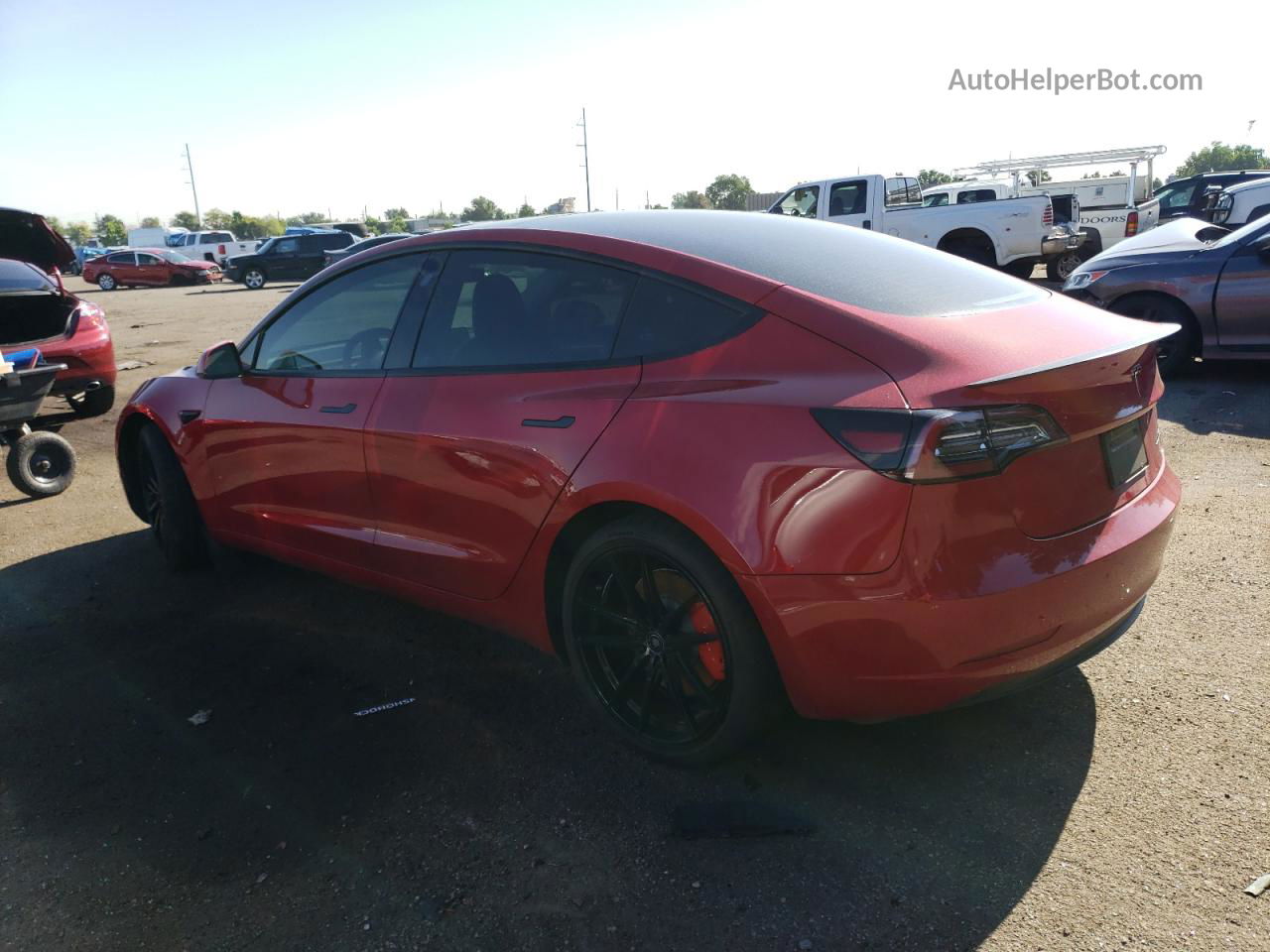 2022 Tesla Model 3  Red vin: 5YJ3E1EC4NF203862