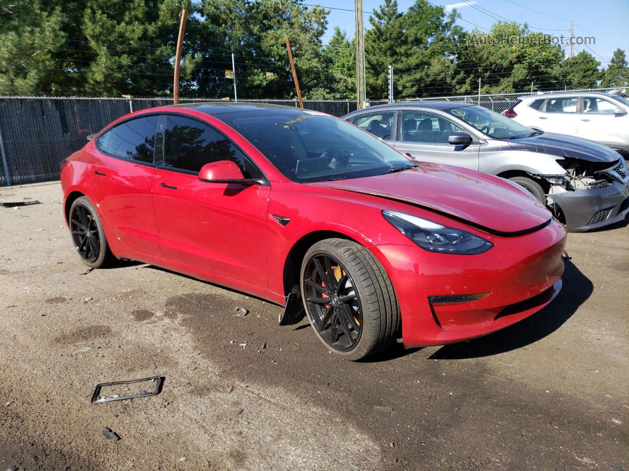 2022 Tesla Model 3  Red vin: 5YJ3E1EC4NF203862