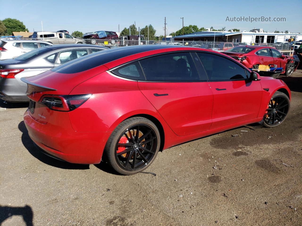 2022 Tesla Model 3  Red vin: 5YJ3E1EC4NF203862