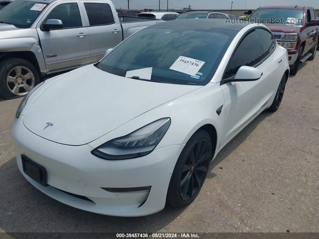 2020 Tesla Model 3 Performance Dual Motor All-wheel Drive White vin: 5YJ3E1EC5LF587079