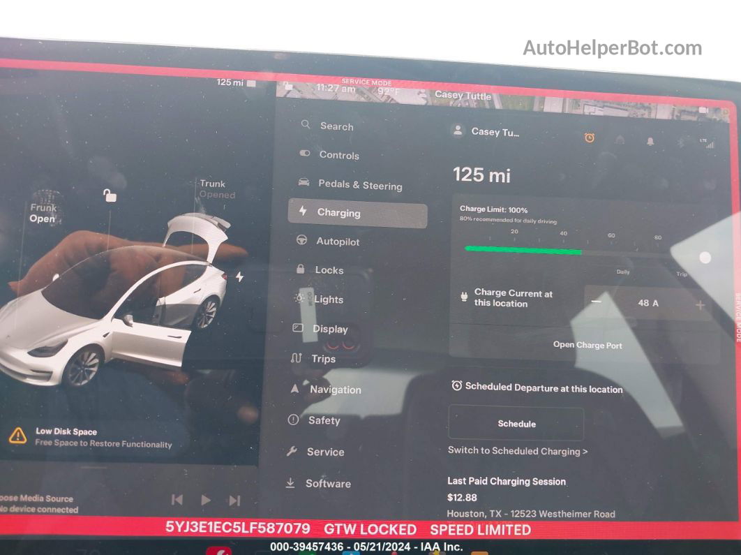 2020 Tesla Model 3 Performance Dual Motor All-wheel Drive White vin: 5YJ3E1EC5LF587079