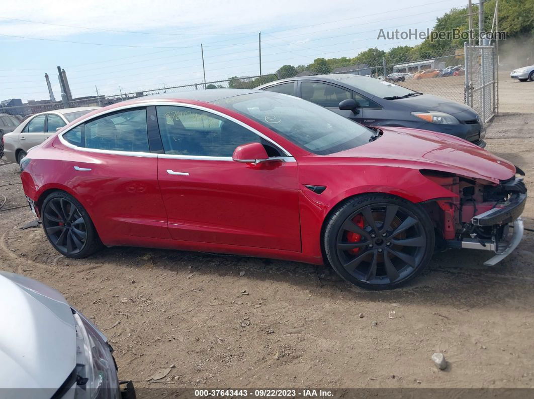 2020 Tesla Model 3 Performance Dual Motor All-wheel Drive Red vin: 5YJ3E1EC5LF791736