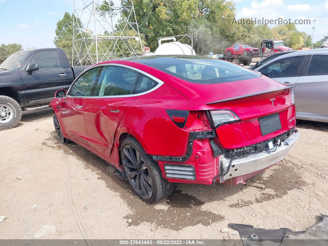 2020 Tesla Model 3 Performance Dual Motor All-wheel Drive Red vin: 5YJ3E1EC5LF791736