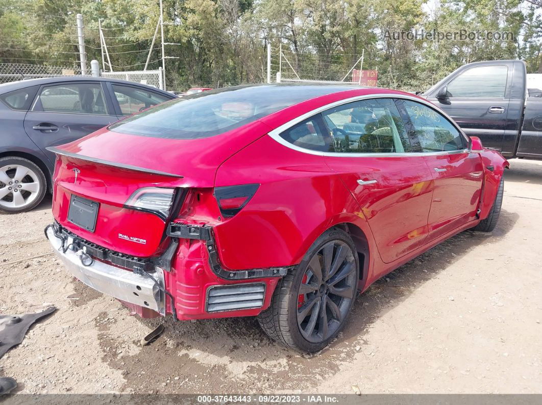 2020 Tesla Model 3 Performance Dual Motor All-wheel Drive Red vin: 5YJ3E1EC5LF791736