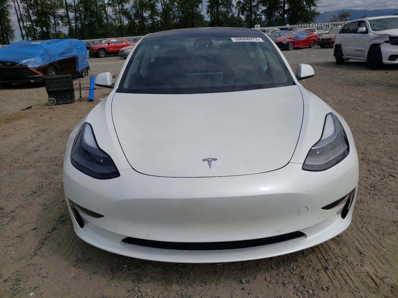 2021 Tesla Model 3  White vin: 5YJ3E1EC5MF064808