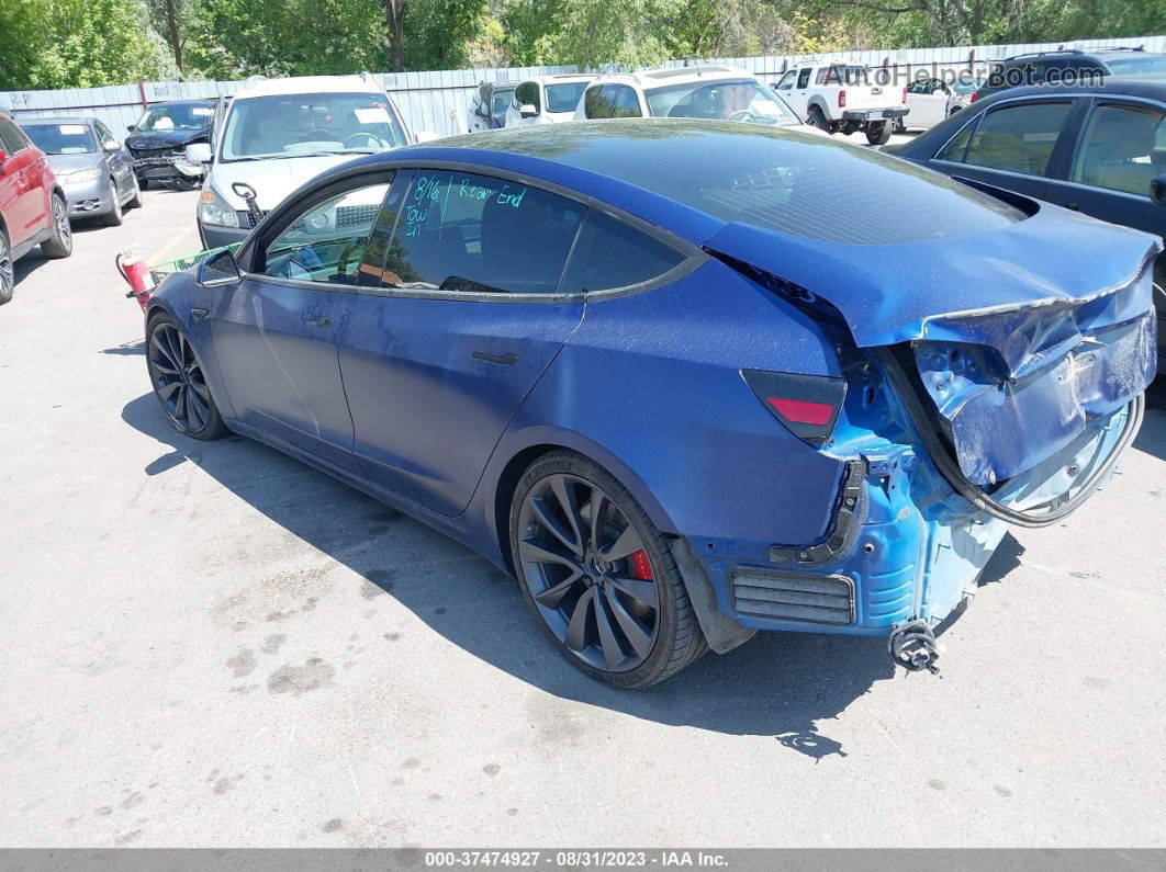 2020 Tesla Model 3 Performance Blue vin: 5YJ3E1EC6LF647094