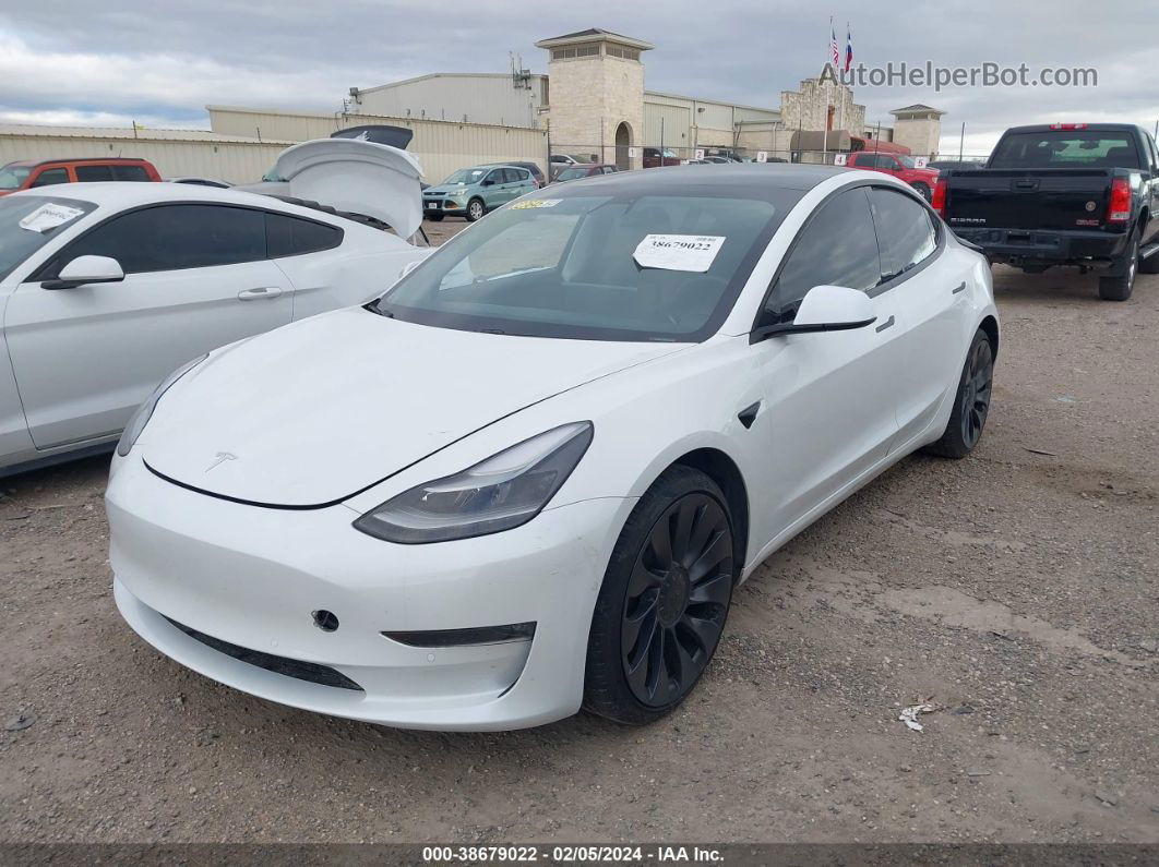 2021 Tesla Model 3 Performance Dual Motor All-wheel Drive White vin: 5YJ3E1EC6MF075476