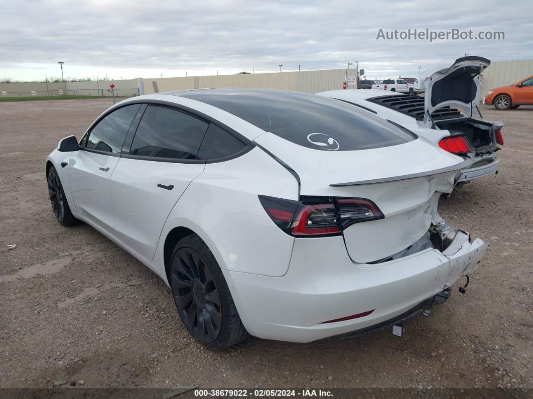 2021 Tesla Model 3 Performance Dual Motor All-wheel Drive White vin: 5YJ3E1EC6MF075476