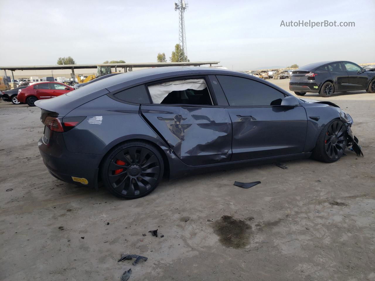 2022 Tesla Model 3  Gray vin: 5YJ3E1EC6NF363466