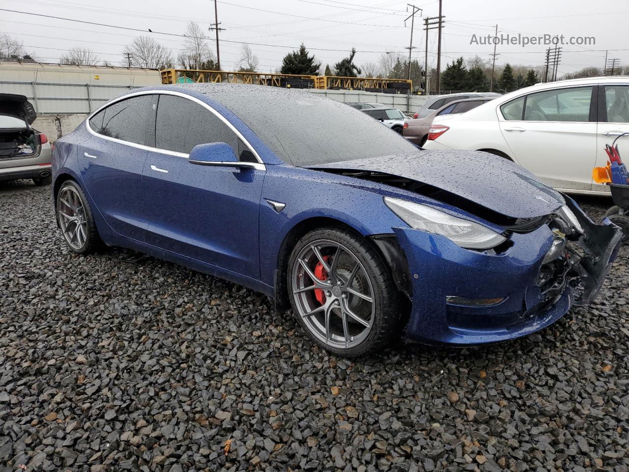 2020 Tesla Model 3  Синий vin: 5YJ3E1EC7LF623807