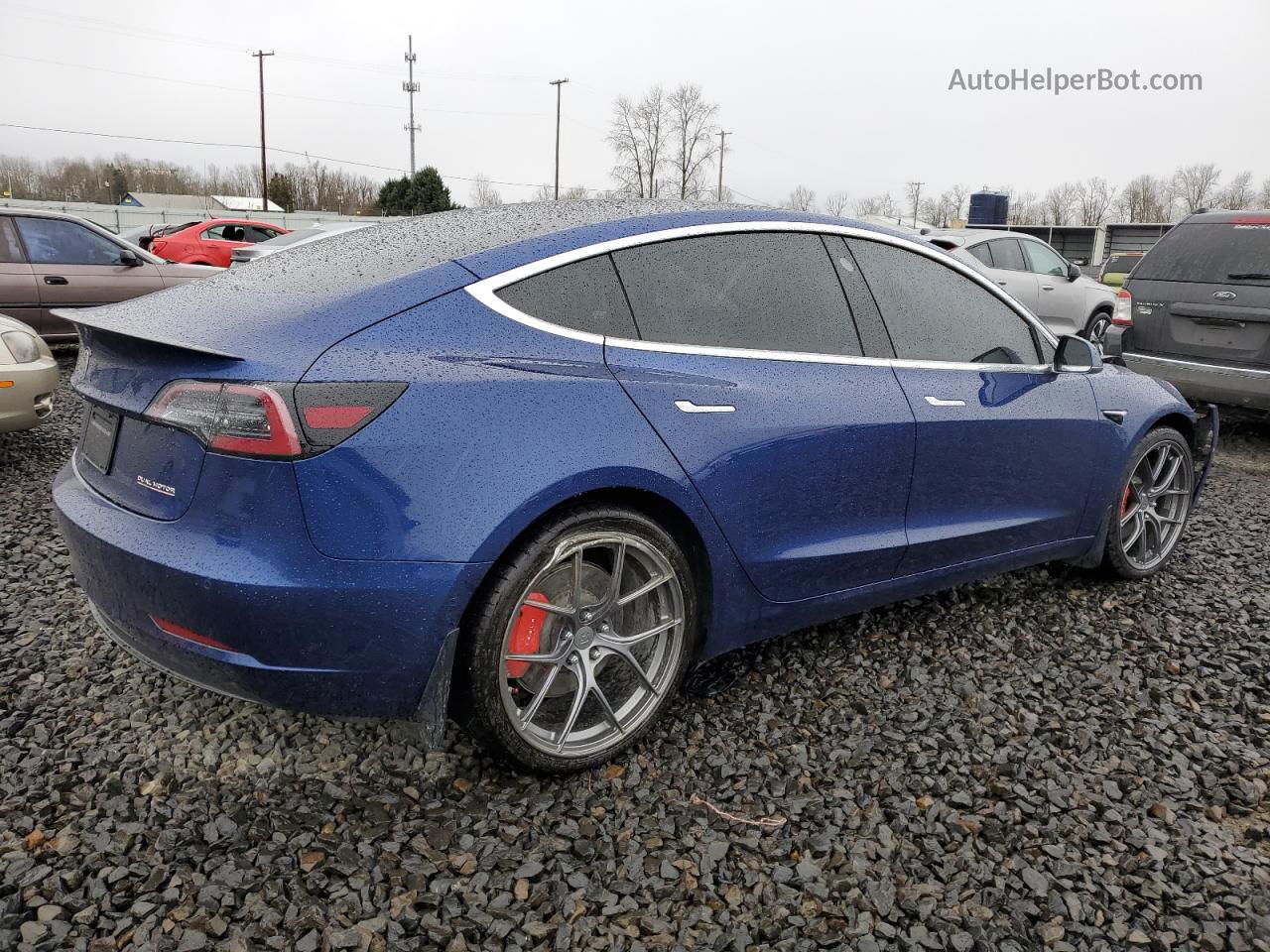 2020 Tesla Model 3  Синий vin: 5YJ3E1EC7LF623807