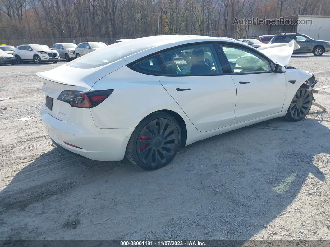 2021 Tesla Model 3 Performance Dual Motor All-wheel Drive White vin: 5YJ3E1EC7MF087328